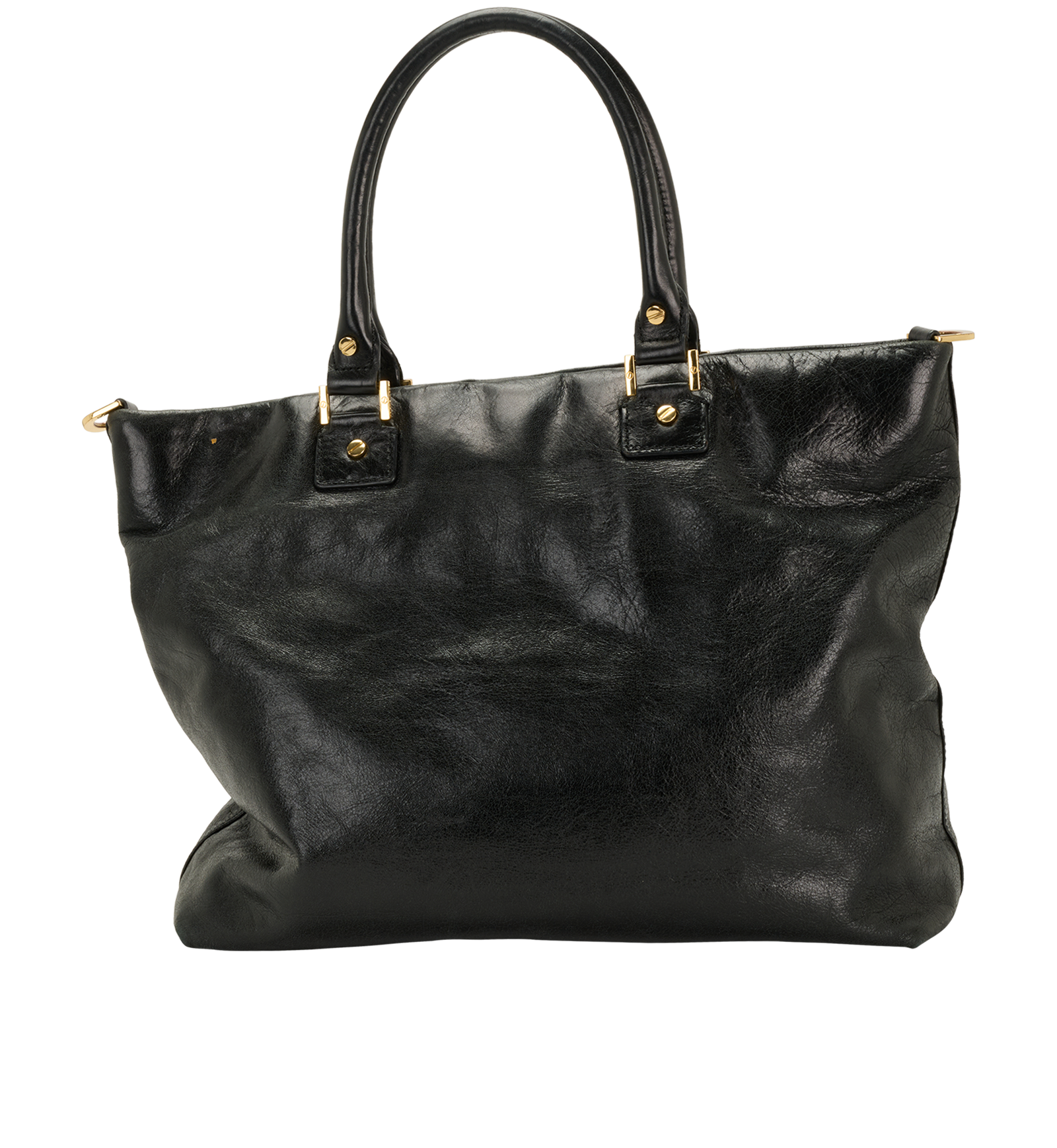 Vintage Dena Tote, &pound;110, Handbags, Black, Leather, Back view